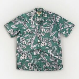 Cooke Street Honolulu Hawaiian Aloha Shirt Mens S Green Floral Tropical Resort